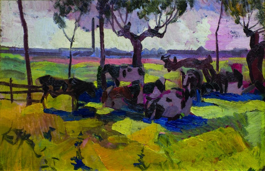 afb. 8 Vee voor de steenfabriek in Renkum, 1921 C